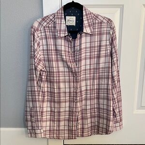 JACHS Girlfriend Lavender Plaid Button-Down Shirt